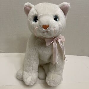 Vintage 1999 TY Flip White Cat Beanie Buddies 12" Stuffed Animal Plush Blue Eyes